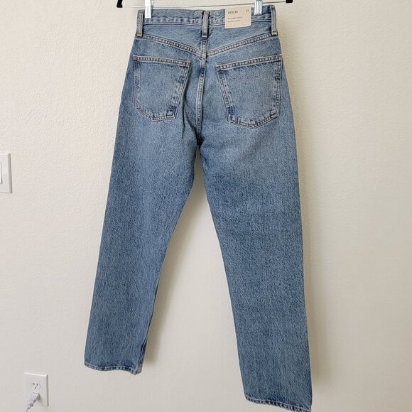 AGOLDE 90's Pinch Waist High Rise Straight Leg Jeans in Navigate 24 - Picture 11 of 15